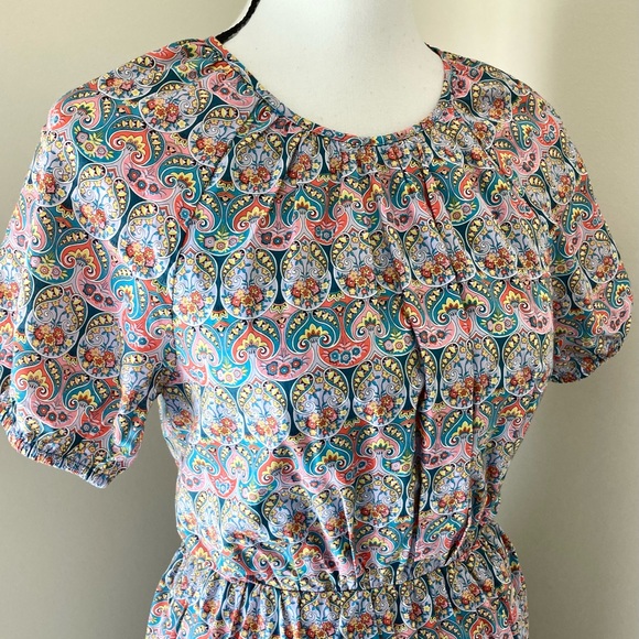 J CREW LIBERTY Fabric CUTOUT ORGANIC COTTON GIORGIA DUKE PRINT Midi DRESS Size 6 - Picture 15 of 15